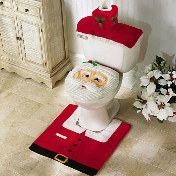 3PCS Christmas Toilet Seat & Cover