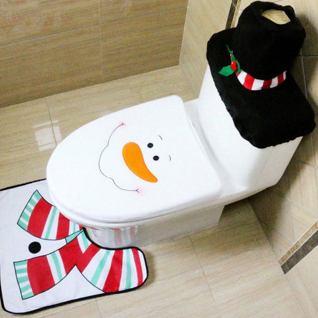 3PCS Christmas Toilet Seat & Cover