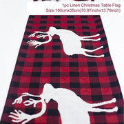 Christmas Elk Snowman Table Runner