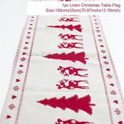 Christmas Elk Snowman Table Runner