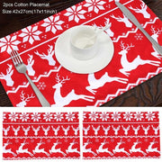 Christmas Elk Snowman Table Runner
