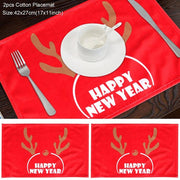 Christmas Elk Snowman Table Runner