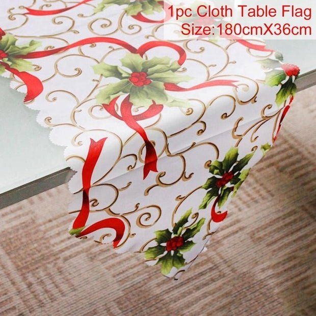 Christmas Elk Snowman Table Runner