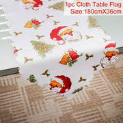 Christmas Elk Snowman Table Runner