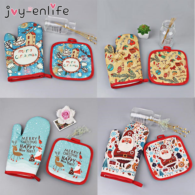 2pcs/set Christmas Baking Gloves