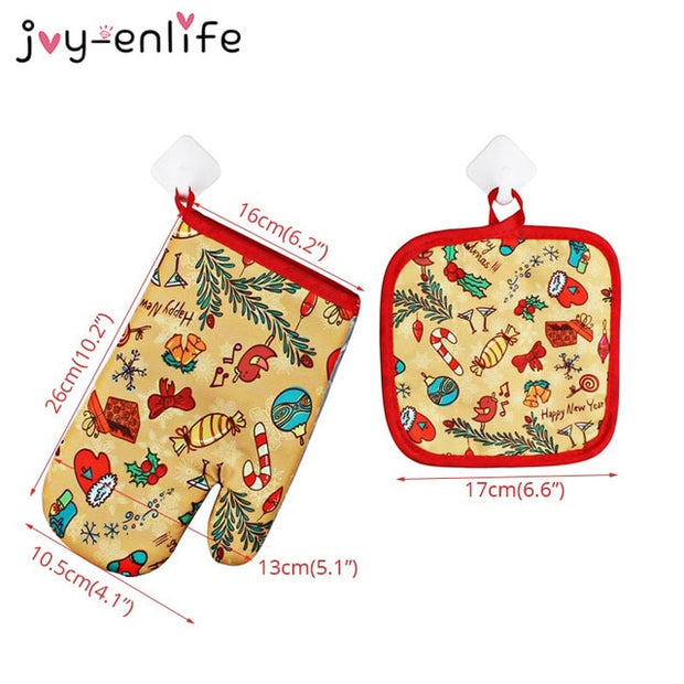 2pcs/set Christmas Baking Gloves