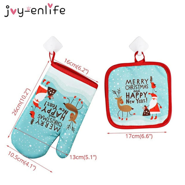 2pcs/set Christmas Baking Gloves